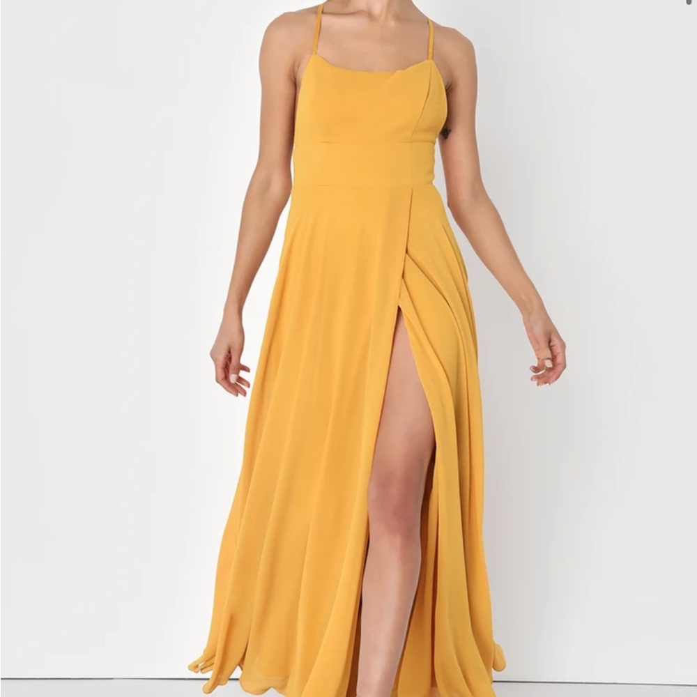Yellow Floor-length Dress